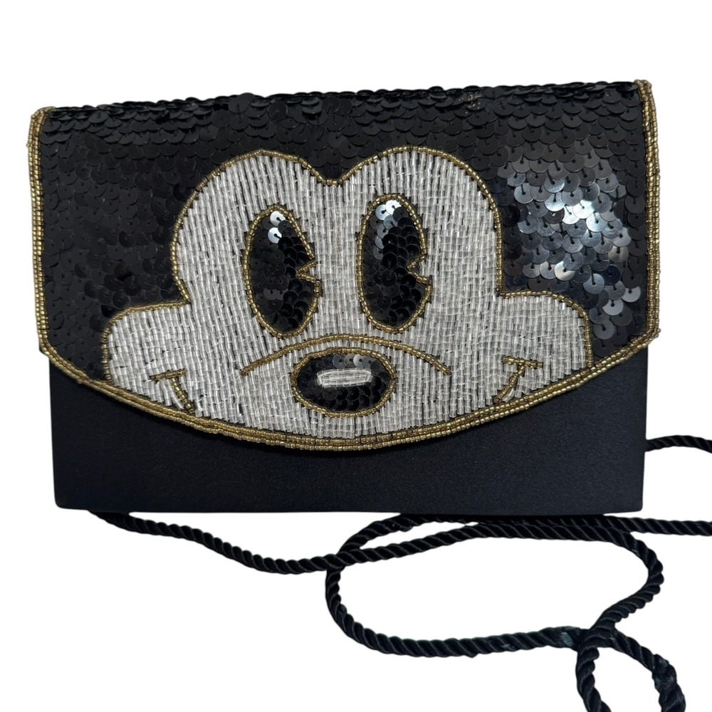Disney Store‎ Mickey Mouse sequin and beaded crossbody clutch handbag Novelty